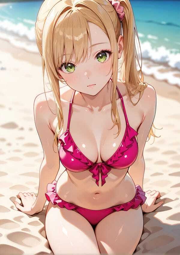 Ảnh anime cô gái bikini biển