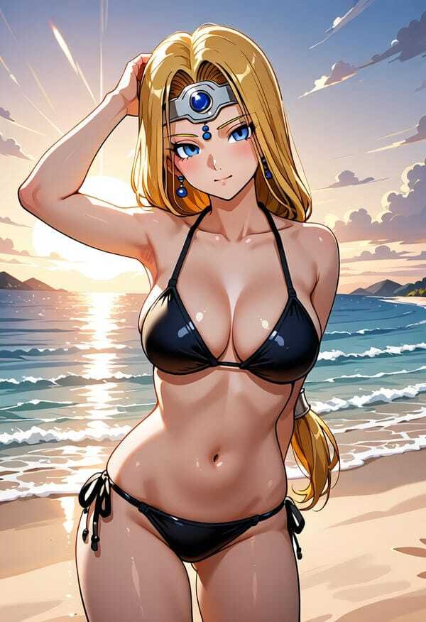 Anime gái xinh đi biển đẹp