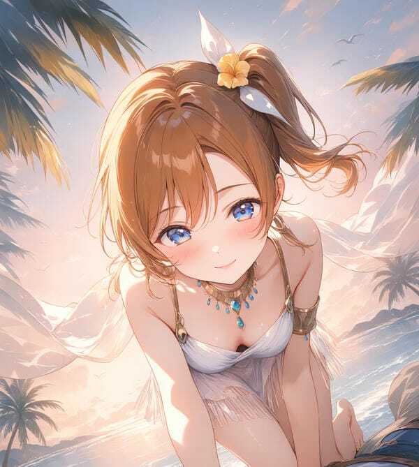 Ảnh gái anime đi biển ấn tượng