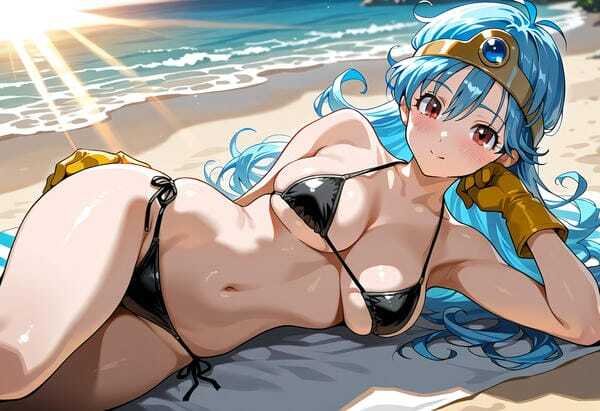 Anime gái xinh mặc bikini mùa hè