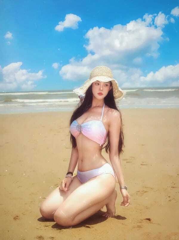 Hình bikini mùa hè của cô gái xinh xắn