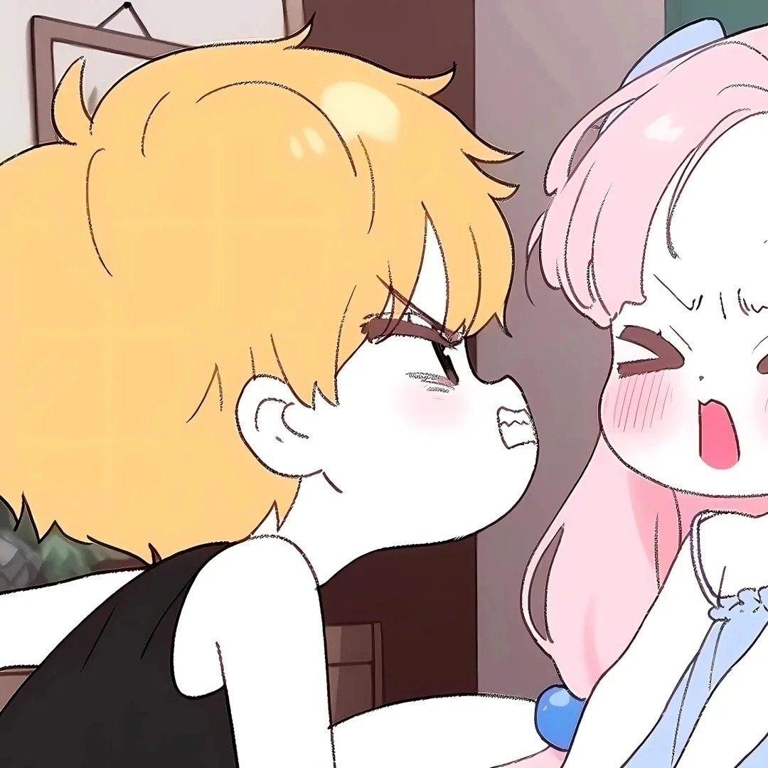 Hình đôi vô tri cute với màu sắc tươi sáng