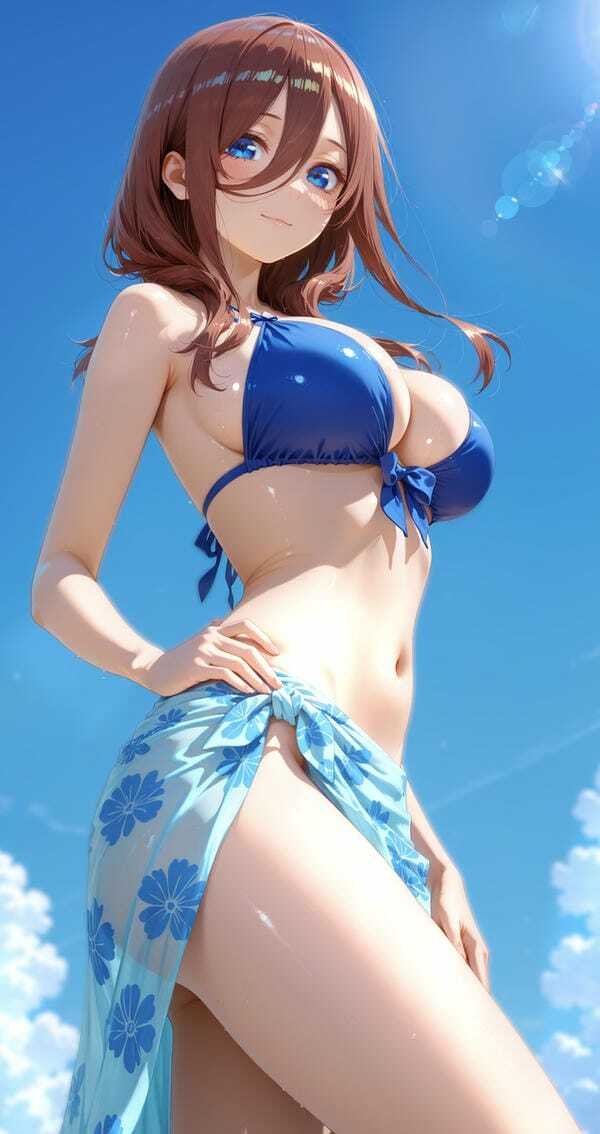 ảnh gái xinh anime mặc bikini đi biển 10