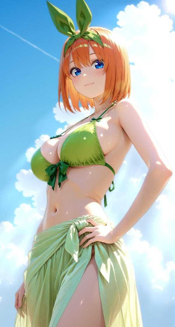 ảnh gái xinh anime mặc bikini đi biển 11