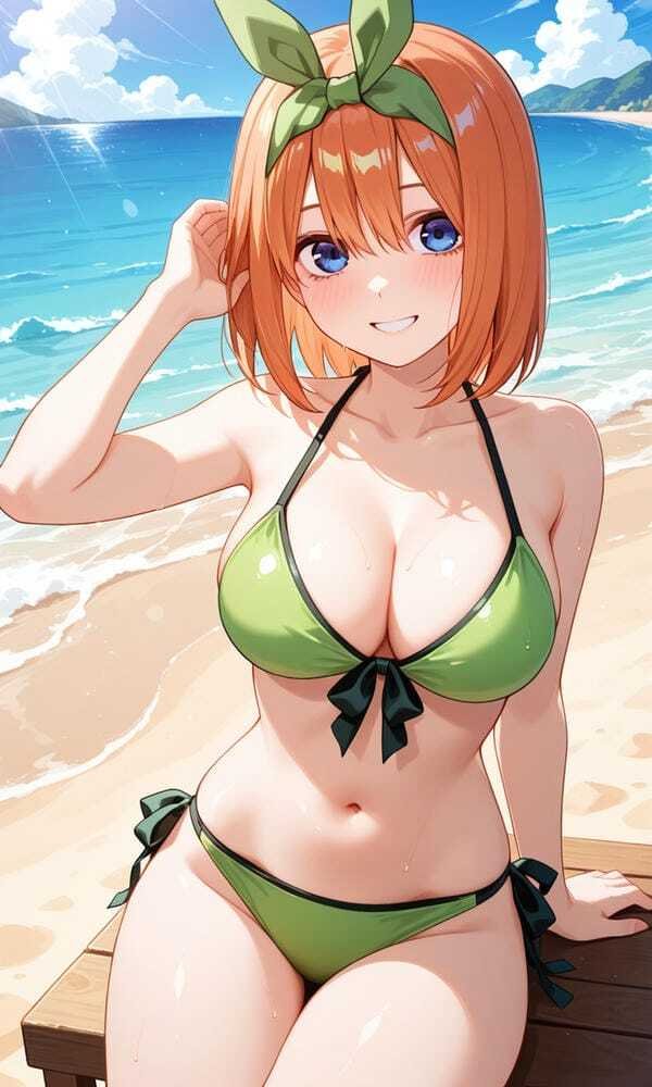 ảnh gái xinh anime mặc bikini đi biển 28