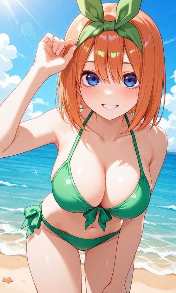 ảnh gái xinh anime mặc bikini đi biển 29