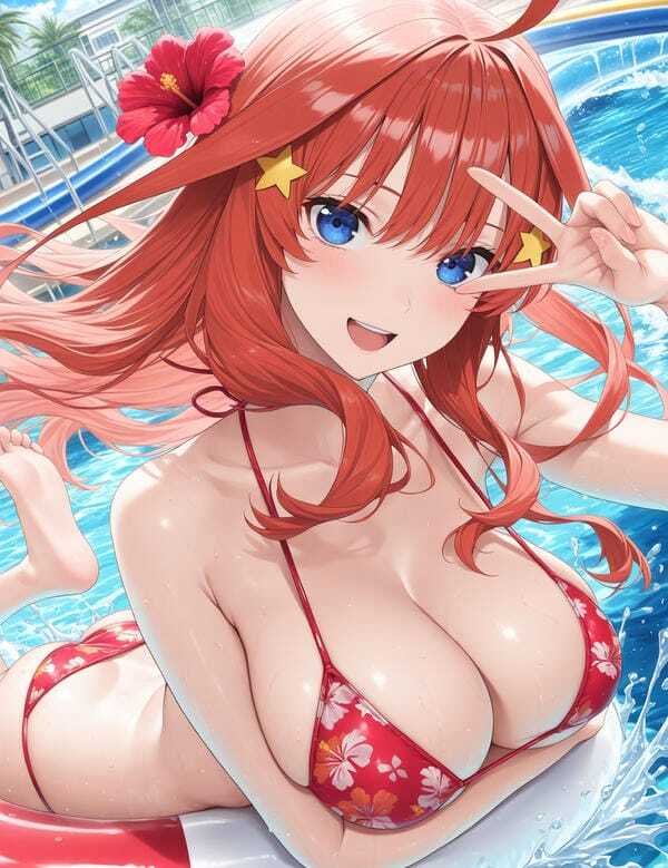 ảnh gái xinh anime mặc bikini đi biển 3