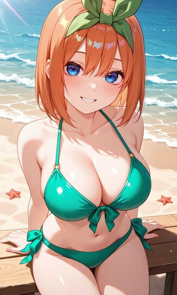 ảnh gái xinh anime mặc bikini đi biển 30