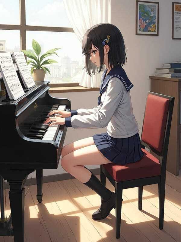 ảnh gái xinh anime mặc váy ngắn 1