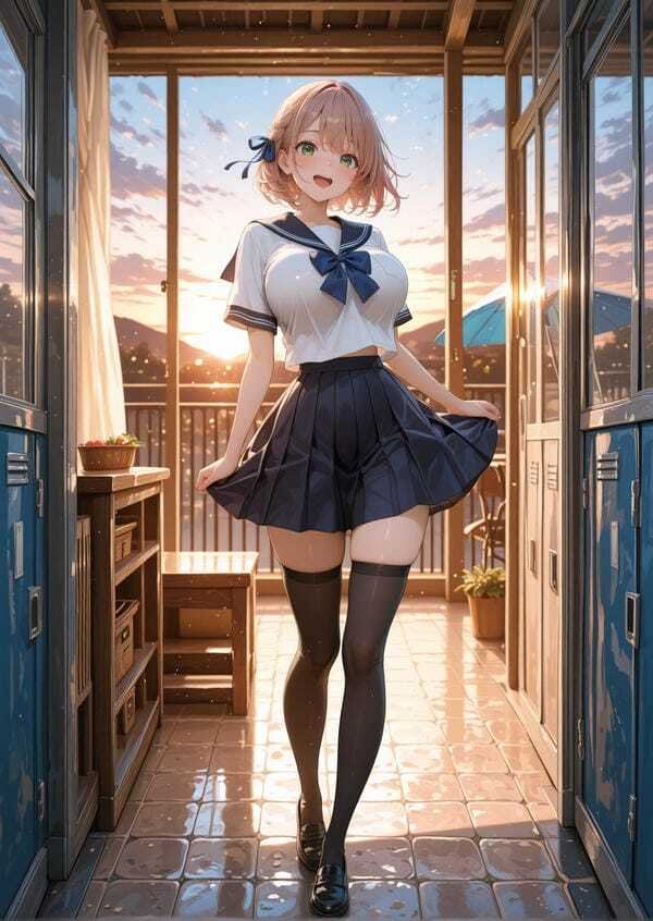 ảnh gái xinh anime mặc váy ngắn 25