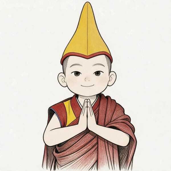 Avatar chú tiểu với nụ cười hiền hòa
