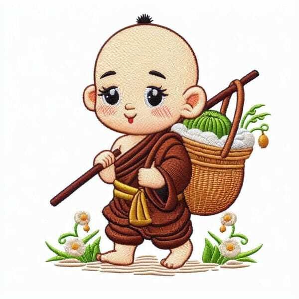 Chú tiểu hoạt hình với biểu cảm đáng yêu