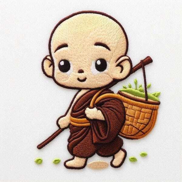Avatar chú tiểu mặc áo nâu truyền thống