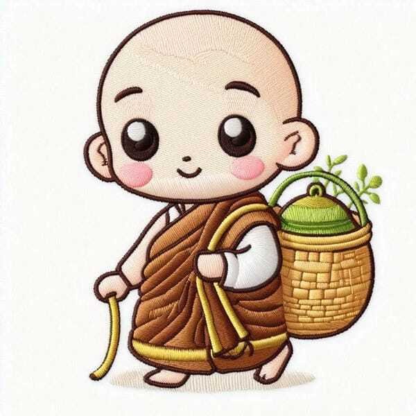 Avatar chú tiểu chắp tay mỉm cười an nhiên