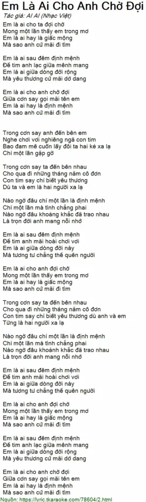 Em Là Ai Cho Anh Đợi Chờ: Giải Mã Tình Yêu Lãng Du - Hình ảnh bài viết