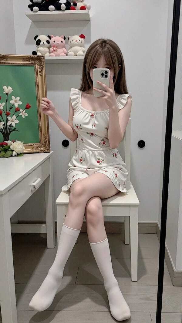 gái xinh mặc váy ngắn đen