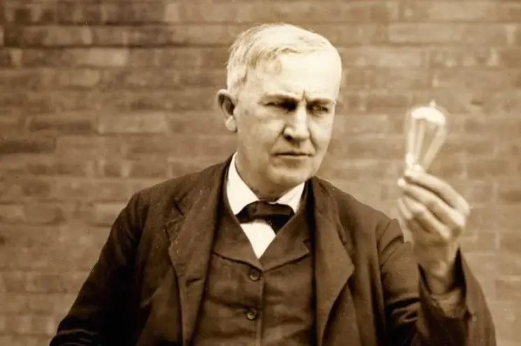 Hình ảnh minh họa về Thomas Edison và phát minh bóng đèn