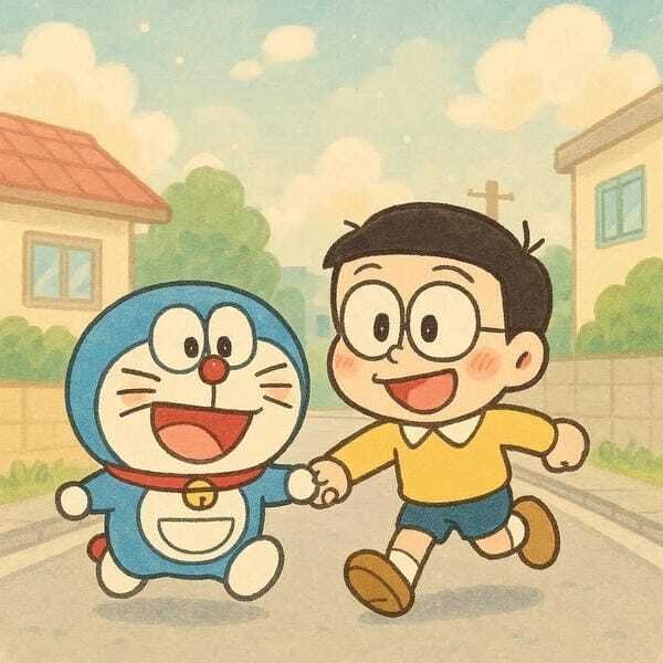 hình ảnh nobita và doraemon cute