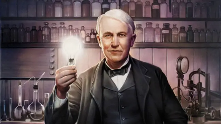 Thomas Edison trong phòng thí nghiệm