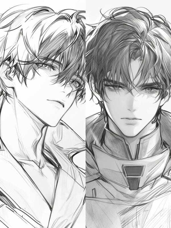 ảnh anime nam đen trắng
