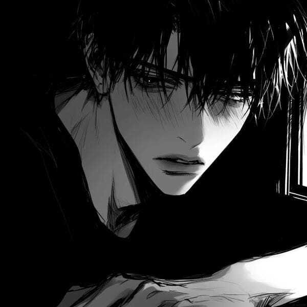 ảnh anime nam trắng đen 15