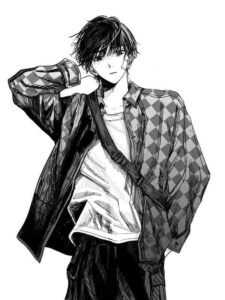 ảnh anime nam trắng đen 19