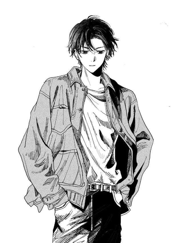 ảnh anime nam trắng đen 21