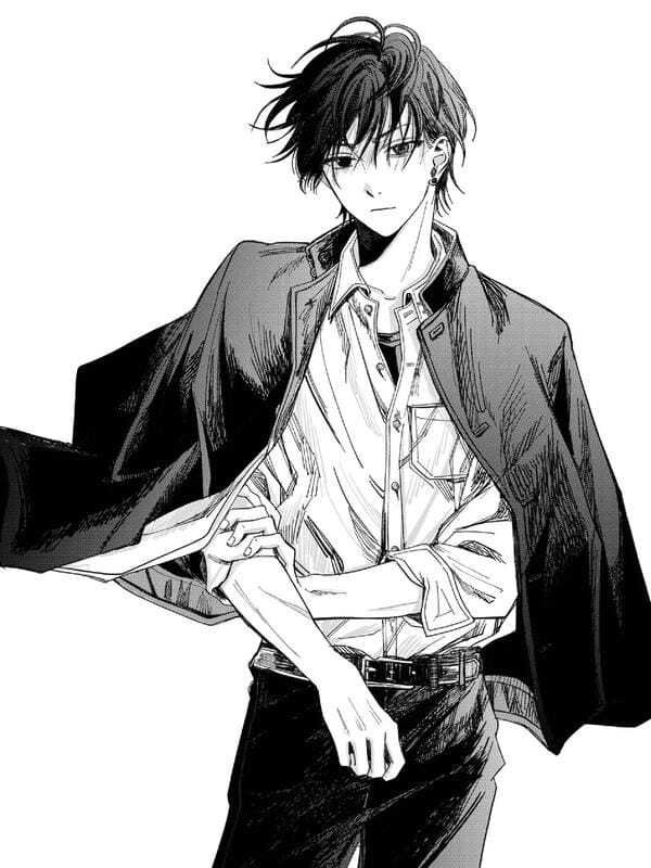 ảnh anime nam trắng đen 22