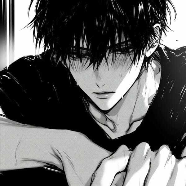 ảnh anime nam trắng đen 5