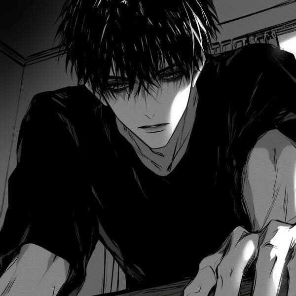 ảnh anime nam trắng đen 7