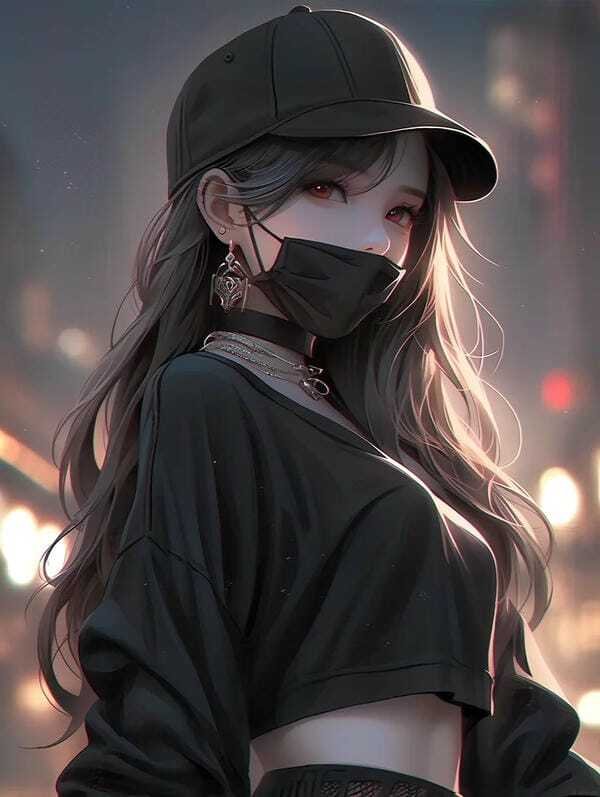 hình ảnh nữ che mặt ngầu 8
